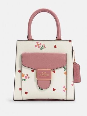 NEW COACH Mini Pepper Crossbody
With Heart Petal Print Pink Purse Handbag Spring